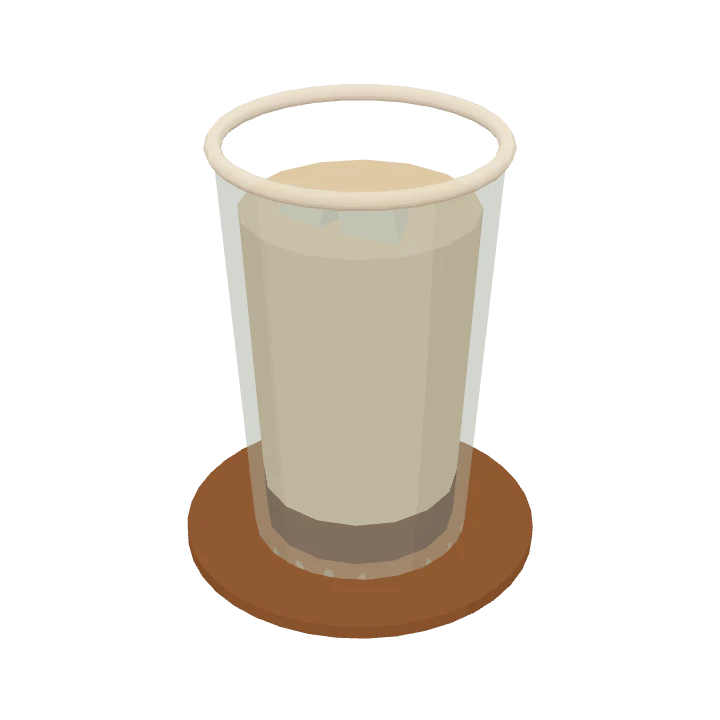 A iced almond latte, as it's served in Cuppology