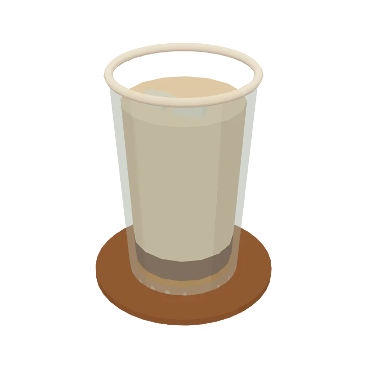 A iced caramel latte, as it's served in Cuppology
