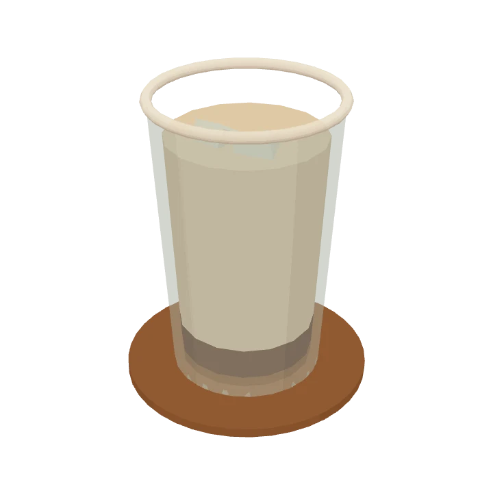 A iced hazelnut latte, as it's served in Cuppology