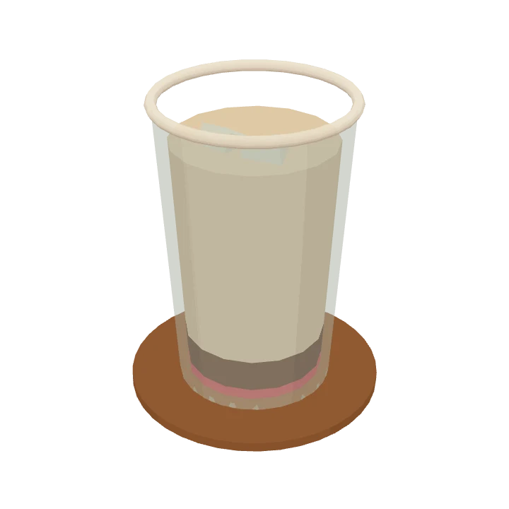 A iced strawberry latte, as it's served in Cuppology