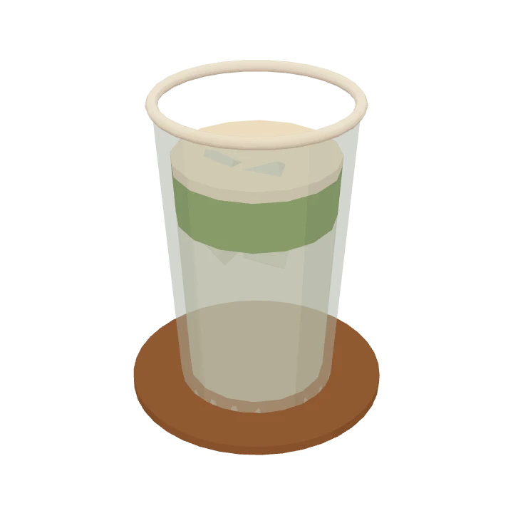 A matcha tonic, as it's served in Cuppology