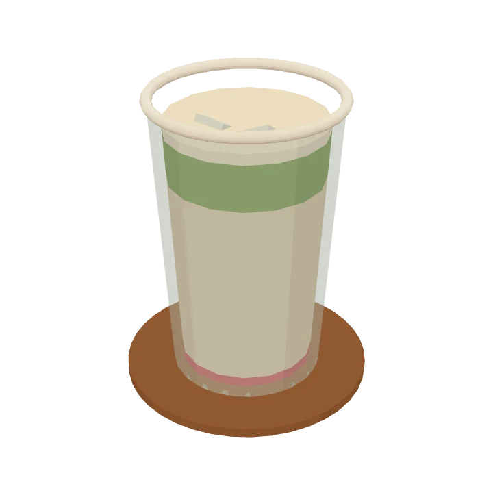 A strawberry matcha latte, as it's served in Cuppology