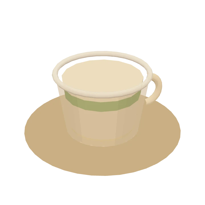 A vanilla matcha latte, as it's served in Cuppology